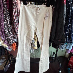 PacSun Low Rise Flare Jeans Bone Cream Stretch Denim Size 27 NWT